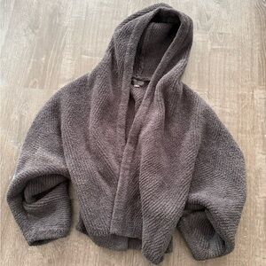 Barefoot dreams cropped wrap sweater hoodie